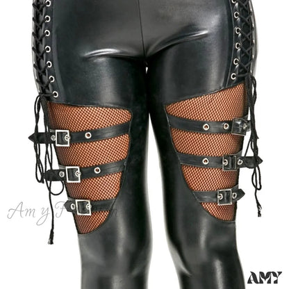 Amy Fashion - Pu Leather Skinny Slim Trouser