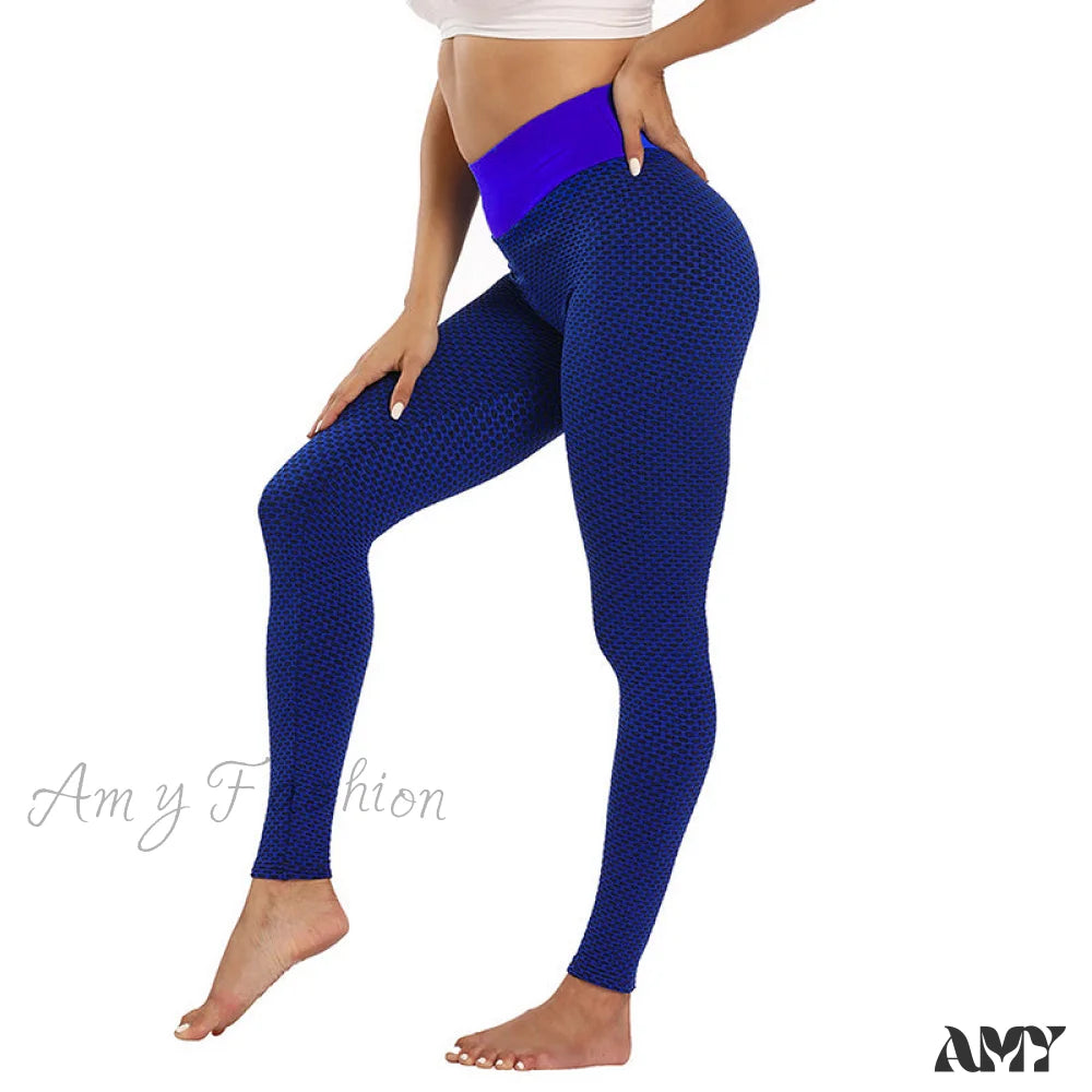 Amy Fashion - Push Up Woman Tights Workout Leggings Blue High Quality / S