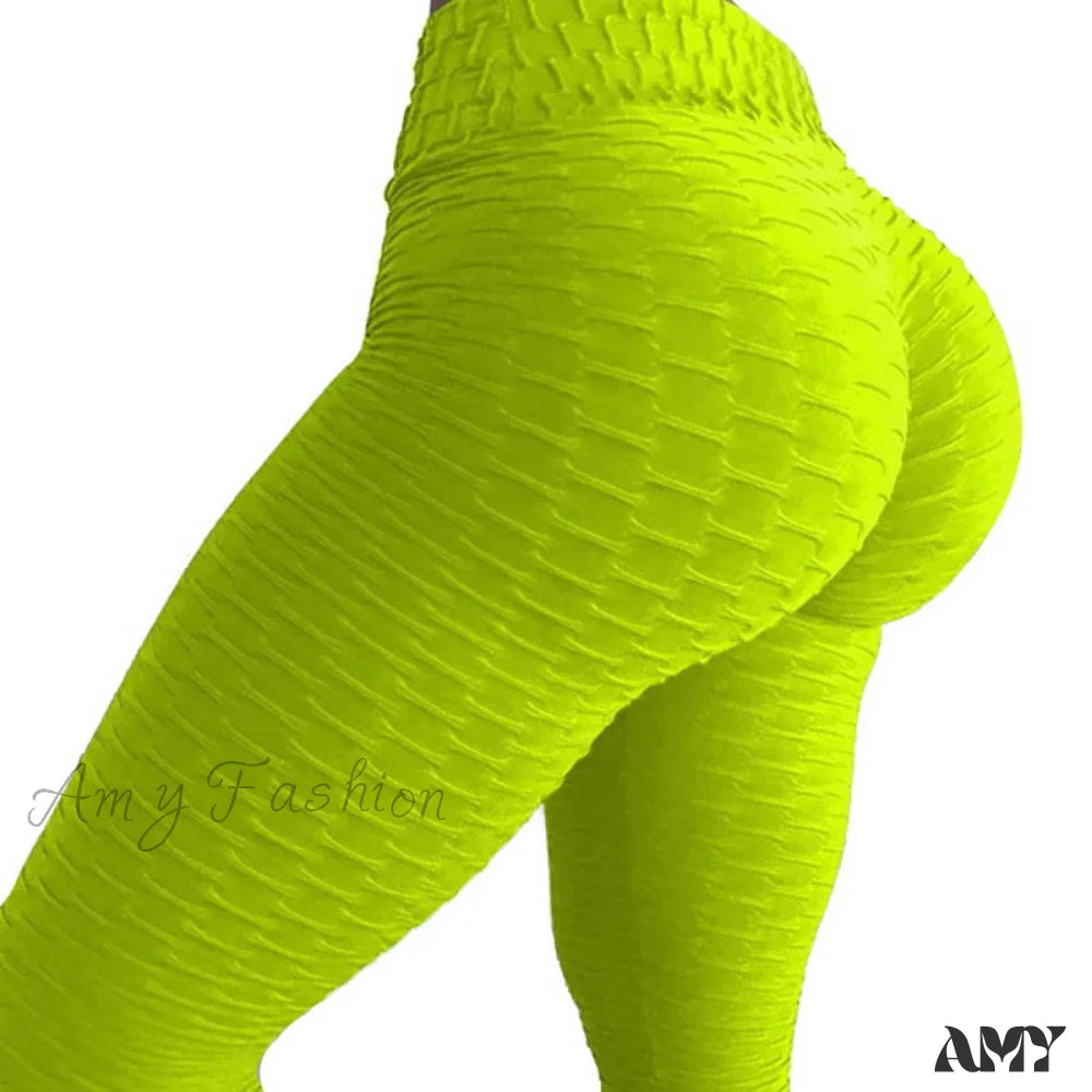 Amy Fashion - Push Up Woman Tights Workout Leggings Yellow 01 / S