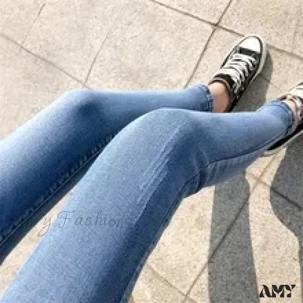 Amy Fashion - Quality Stretch Skinny Slim Fit Y2K Ripped Tight Denim Jean