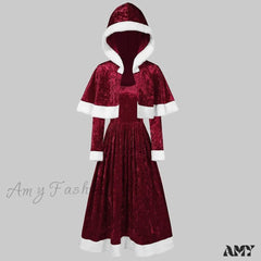 Amy Fashion - Retro Christmas O-Neck Long Sleeve Two-Piece Shawl Dress