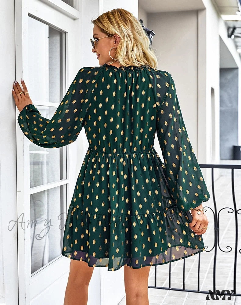 Amy Fashion - Retro Spring Autumn Boho Chiffon Holiday Dresses