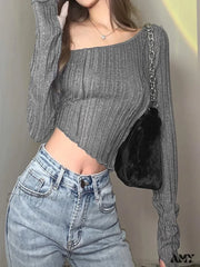 Amy Fashion - Retro Strapless Beveled Transparent Elastic Slim Short Crop Top