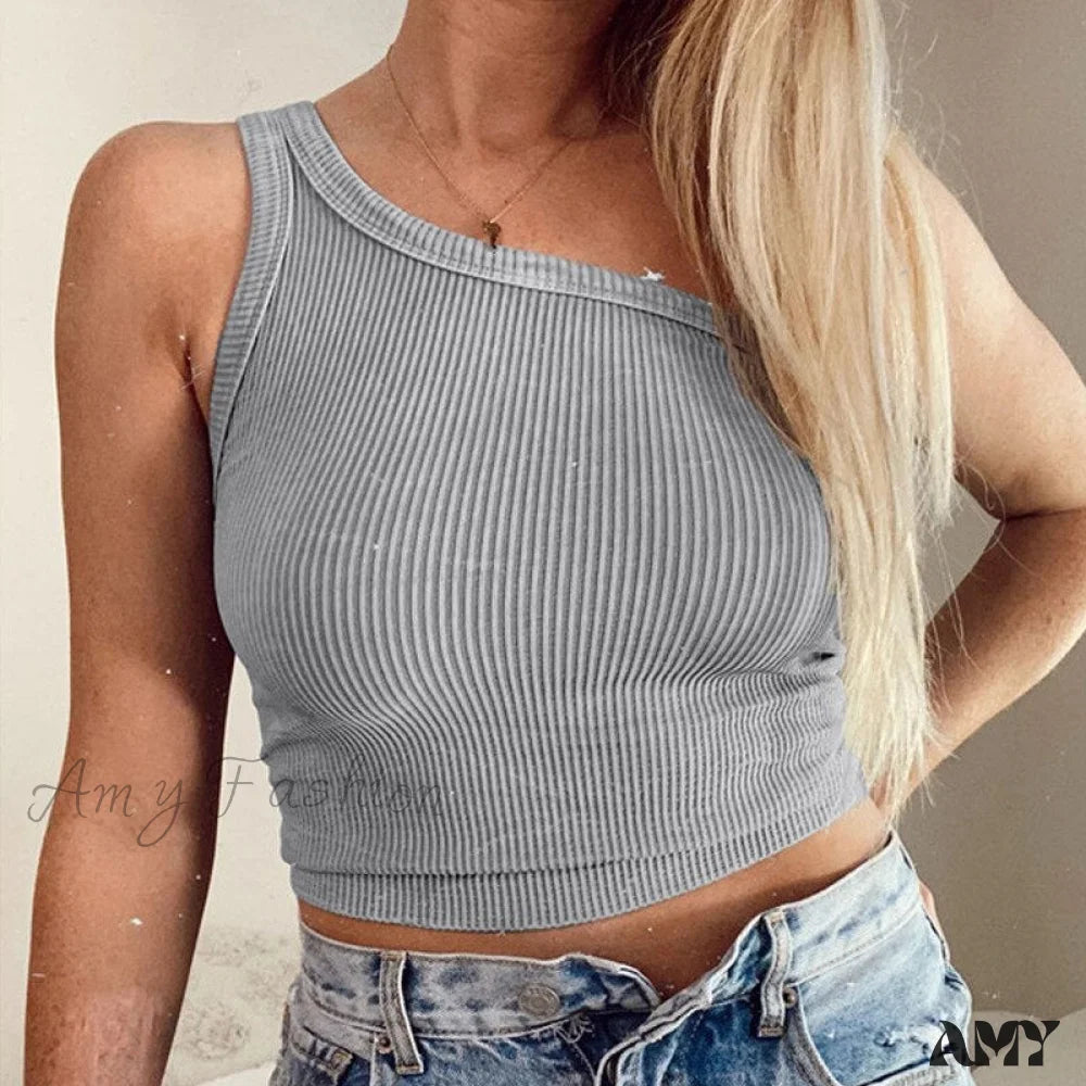 Amy Fashion - Ribbed Knitted Tank Top