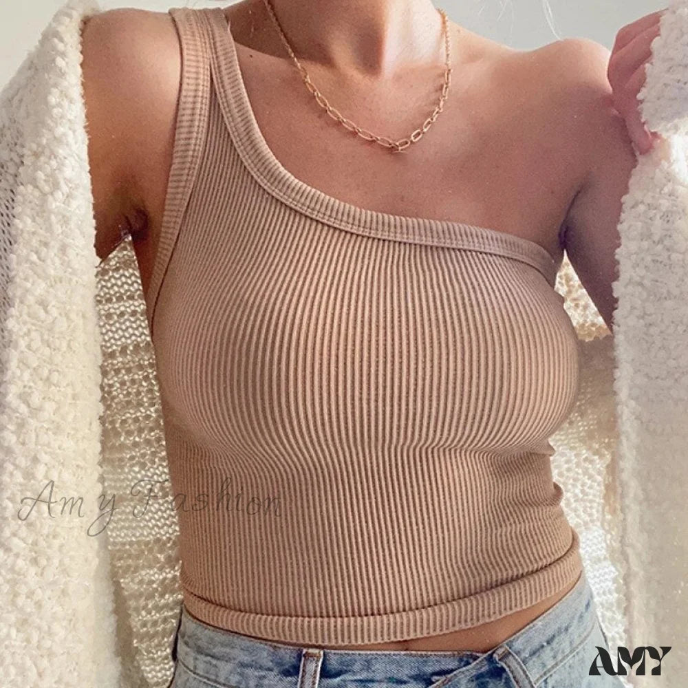 Amy Fashion - Ribbed Knitted Tank Top