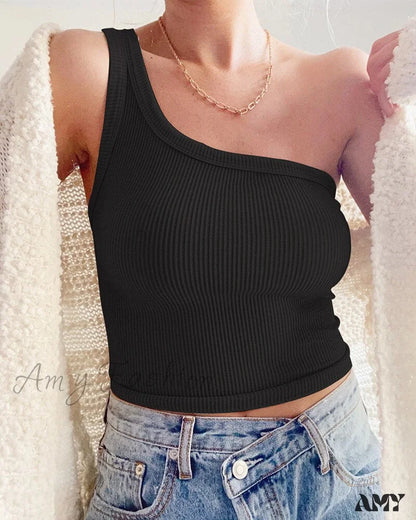 Amy Fashion - Ribbed Knitted Tank Top