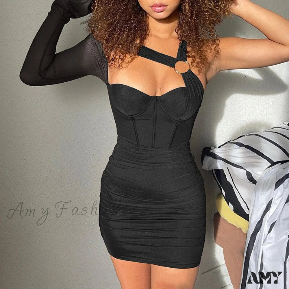 Amy Fashion - Ruched Bodycon Vestidos Backless Sexy Party Dresses