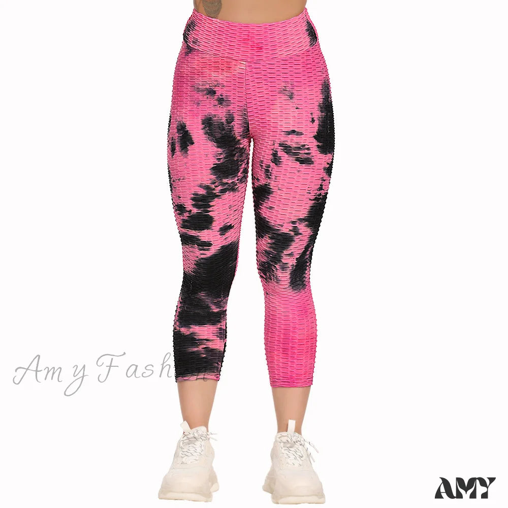 Amy Fashion - Ruched Butt Leggings Capris Pants Blackpink / S