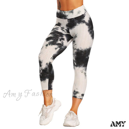 Amy Fashion - Ruched Butt Leggings Capris Pants Ink / S