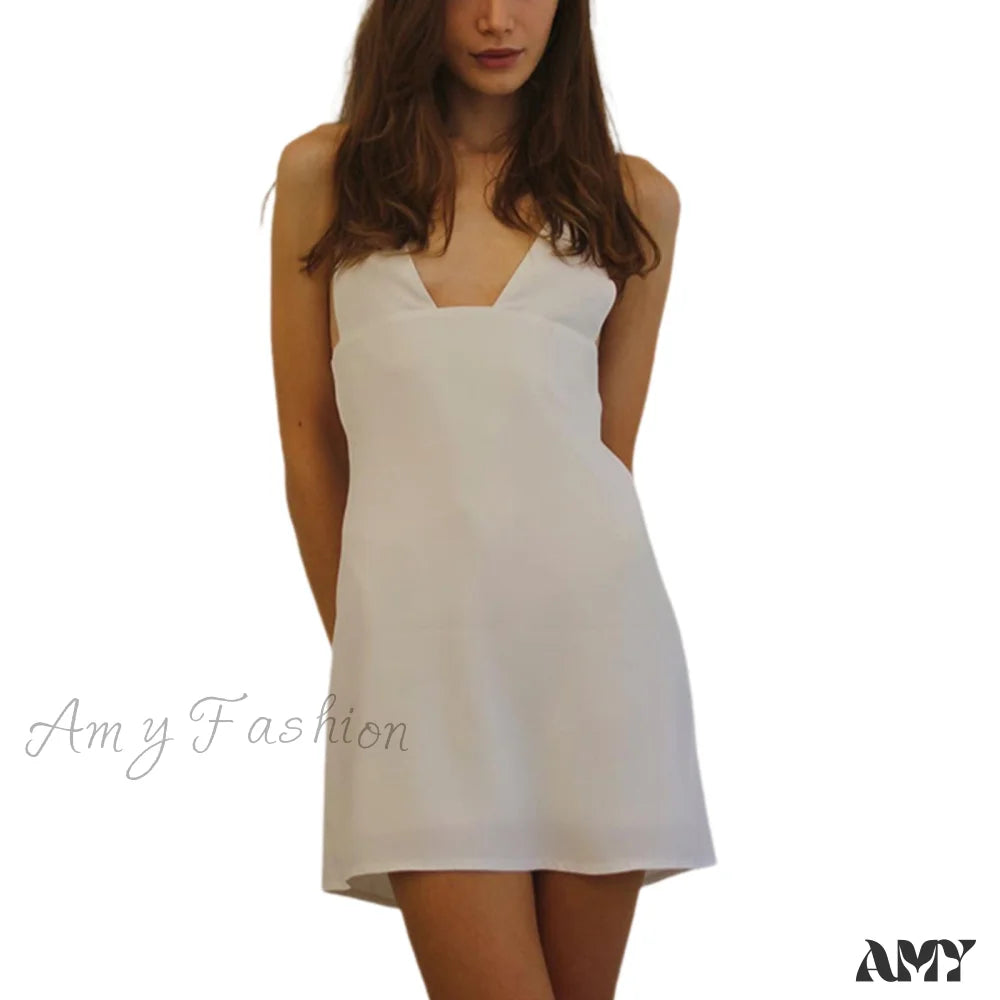 Amy Fashion - Satin Silky Spaghetti Strap Split Long Dress 1 / S