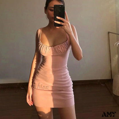 Amy Fashion - Sexy Crop Bodycon Sheath Skinny Mini Dress