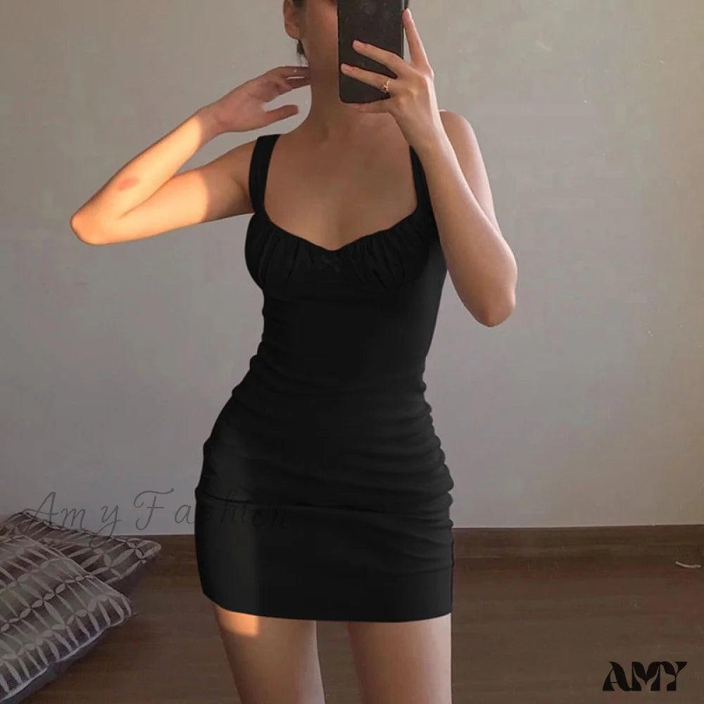 Amy Fashion - Sexy Crop Bodycon Sheath Skinny Mini Dress