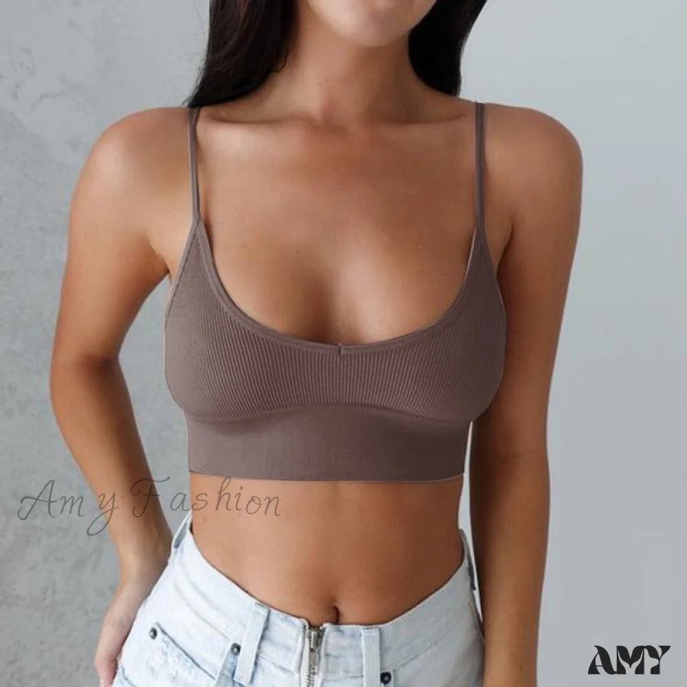 Amy Fashion - Sexy Solid Color Cami Tank Top