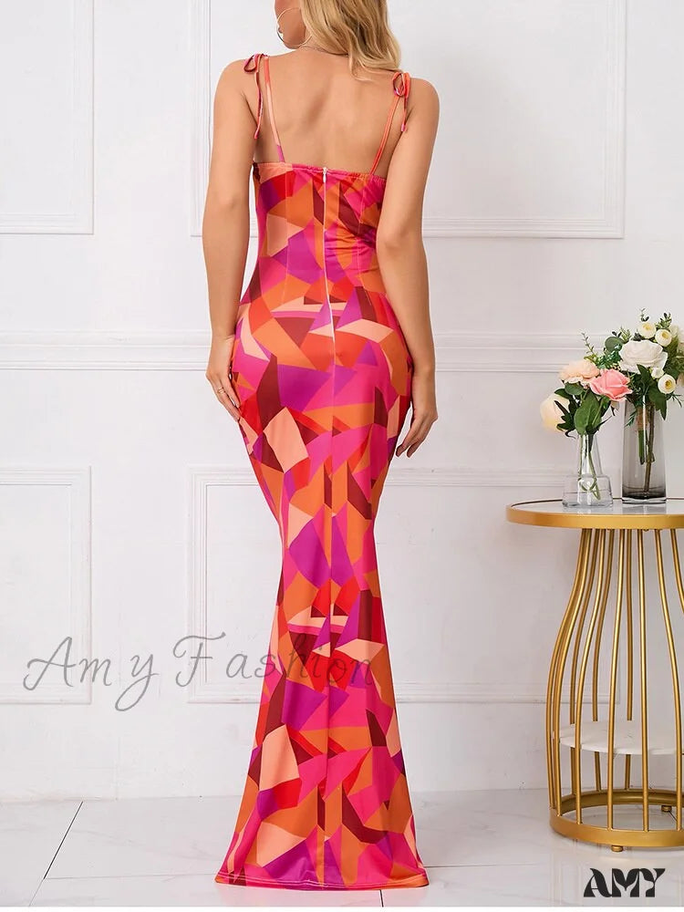 Amy Fashion - Sexy V-Neck Long Maxi Dress