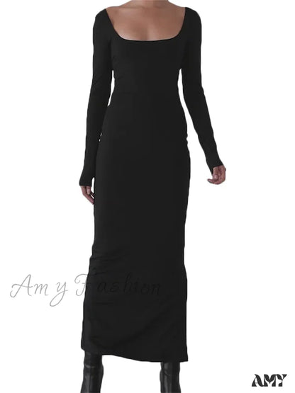 Amy Fashion - Sexy Women Backless Hollow Out Criss-Cross Tie-Up Sleeve Black Solid Slim Fit Party