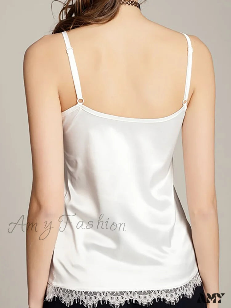 Amy Fashion - Silk Lace Basic Tank Top