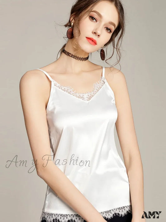 Amy Fashion - Silk Lace Basic Tank Top