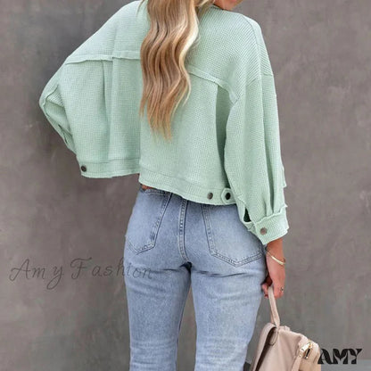 Amy Fashion - Simple Casual Mini Short Jacket