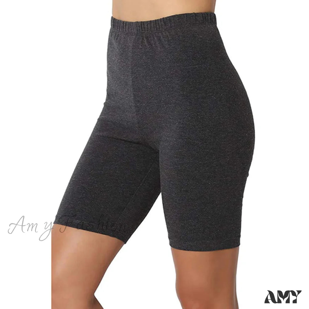 Amy Fashion - Slim High Waist Leggings Grey-Black / S