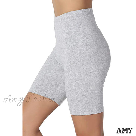 Amy Fashion - Slim High Waist Leggings Light Grey / S