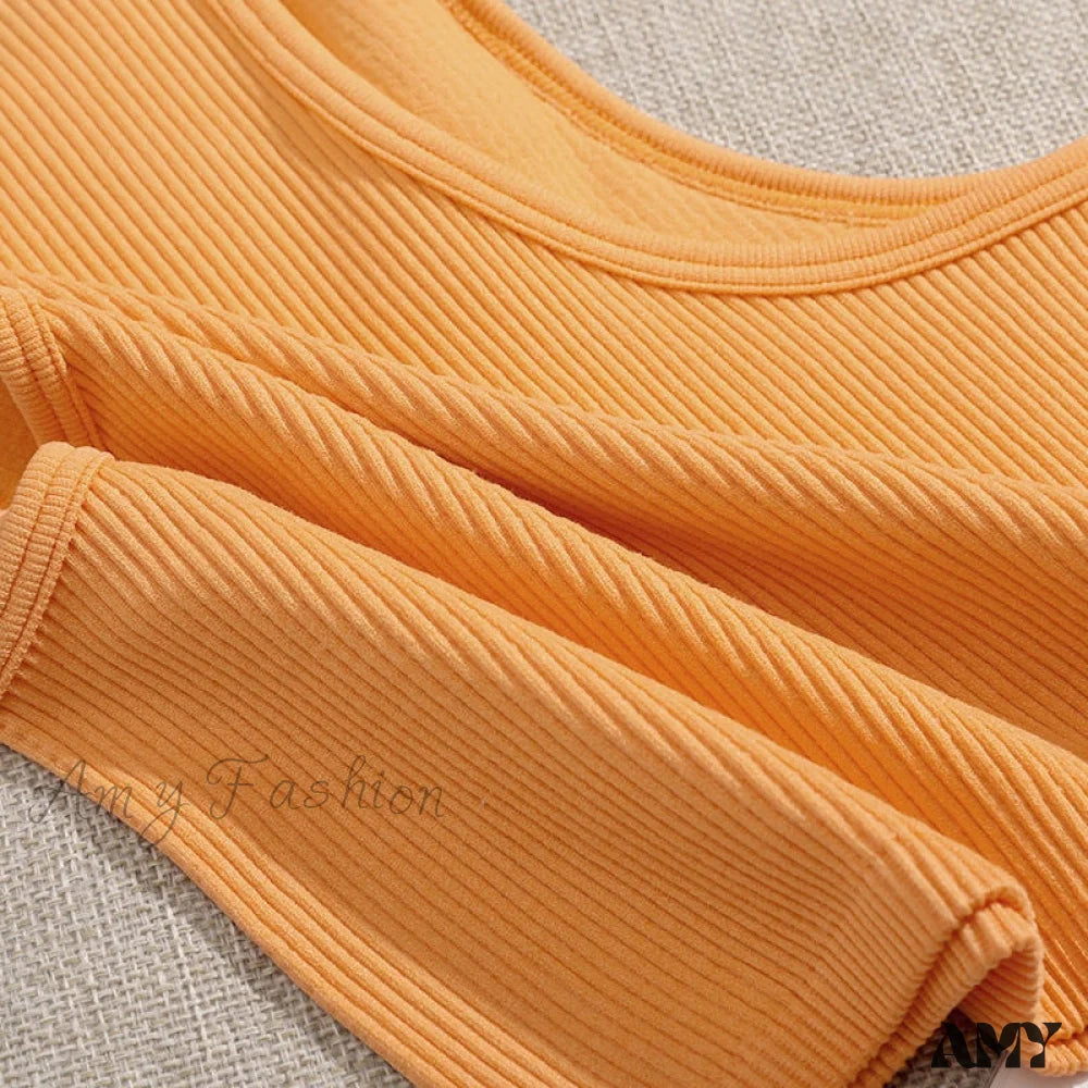 Amy Fashion - Solid Basic Seamless Streetwear Tank Tops