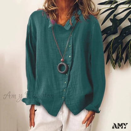 Amy Fashion - Solid Color Temperament Blouse