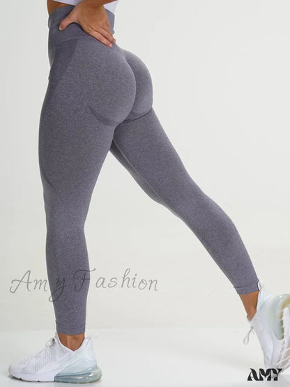 Amy Fashion - Sport Slim Shorts Seamless Leggings Navy / S