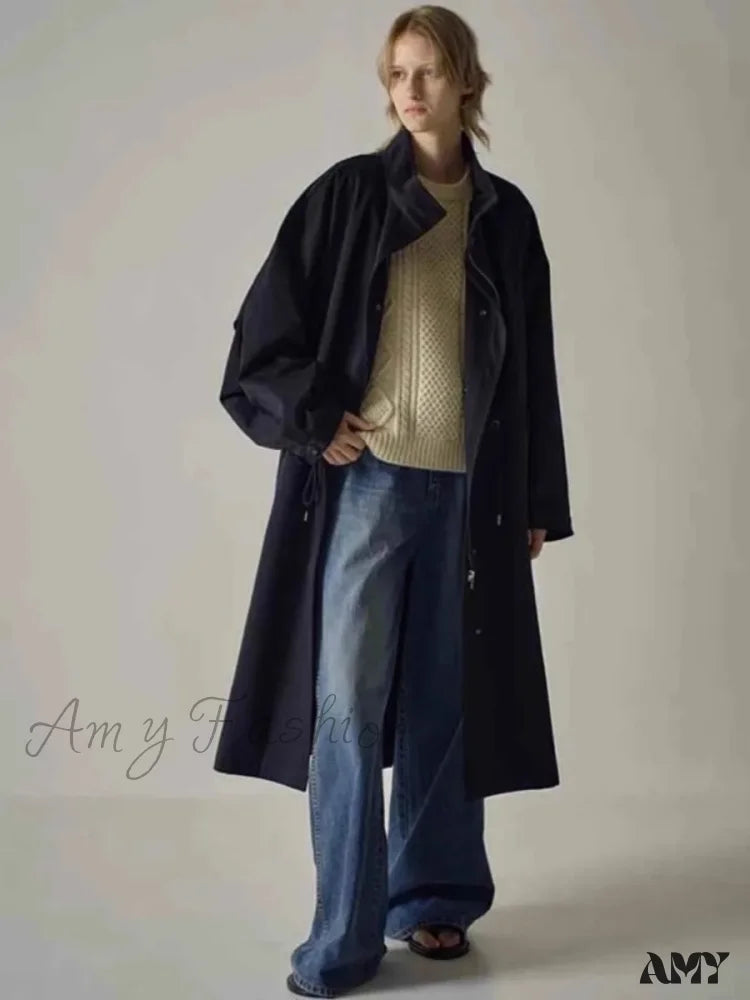 Amy Fashion - Spring Fall New High-Waisted Wide-Leg High Quality Long Baggy Y2K Jean