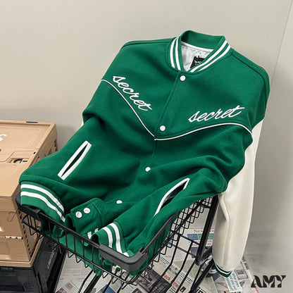 Amy Fashion - Streetwear Baseball Uniform Jacket