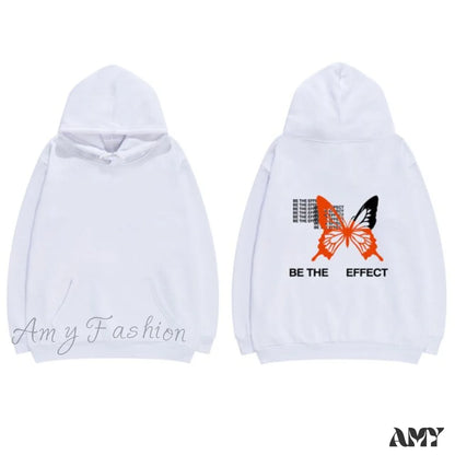 Amy Fashion - Streetwear Hip Hop Punk Casual Loose Hoodie White / S