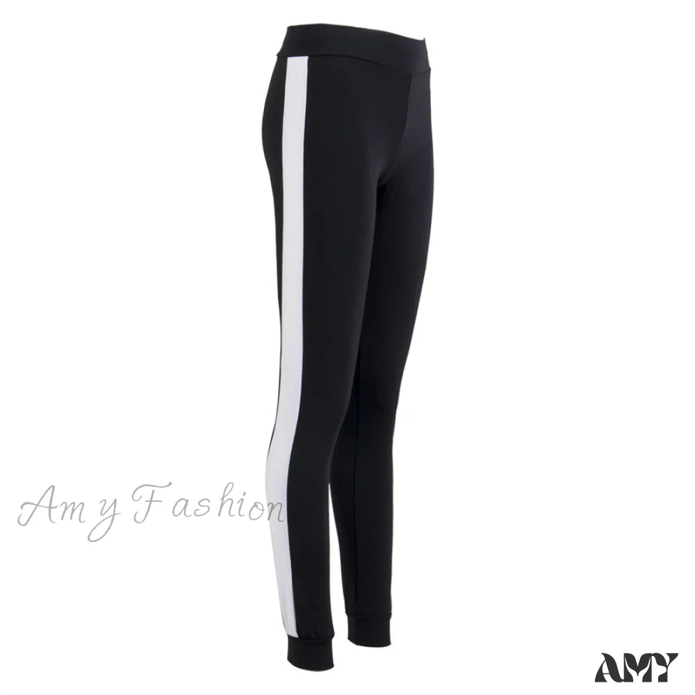 Amy Fashion - Streetwear Patchwork Sports Fitness Leggings