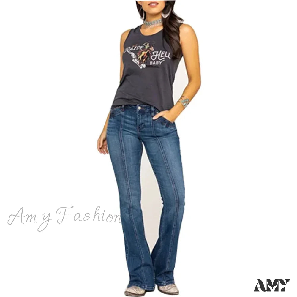 Amy Fashion - Stretch Casual Flare Women’s High Waisted Butt-Lifting 2024 Spring Summer For Woman