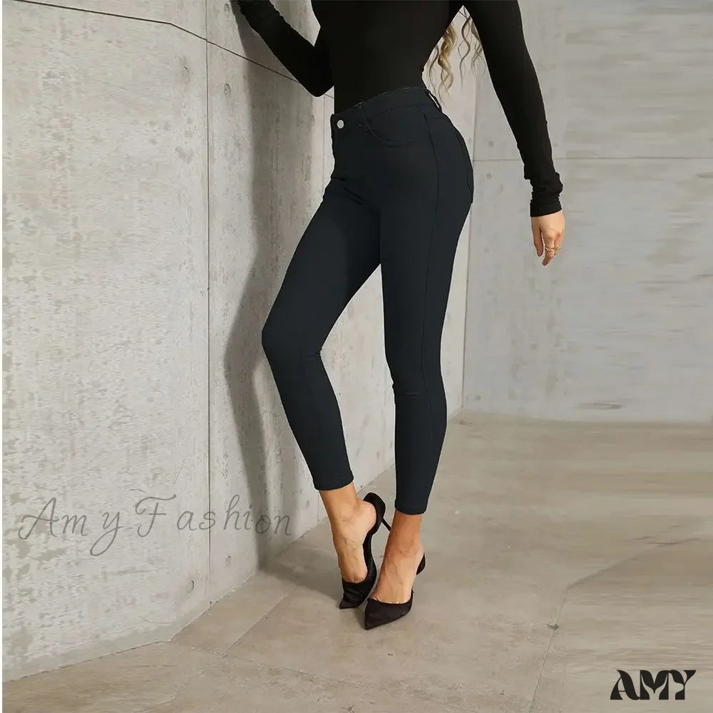 Amy Fashion - Stretch Skinny Women’s High Waisted Sexy Streetwears Pencil Elastici Denim Slim