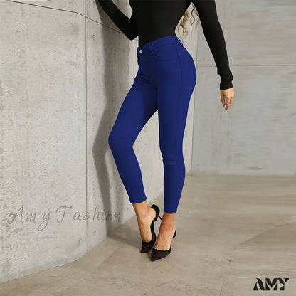 Amy Fashion - Stretch Skinny Women’s High Waisted Sexy Streetwears Pencil Elastici Denim Slim