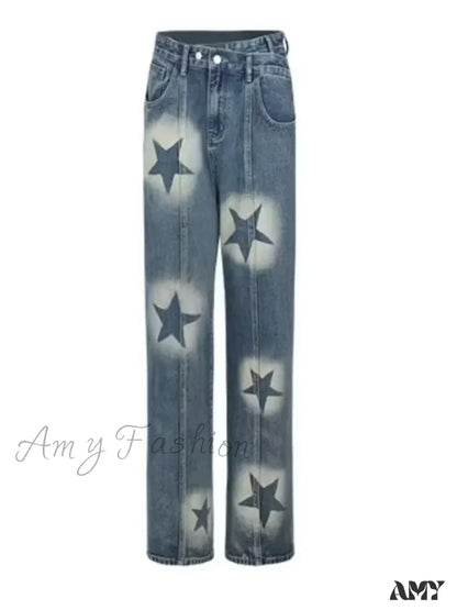 Amy Fashion - Summer High Waisted Loose Design Niche Irregular Light Colored Wide Leg Straight