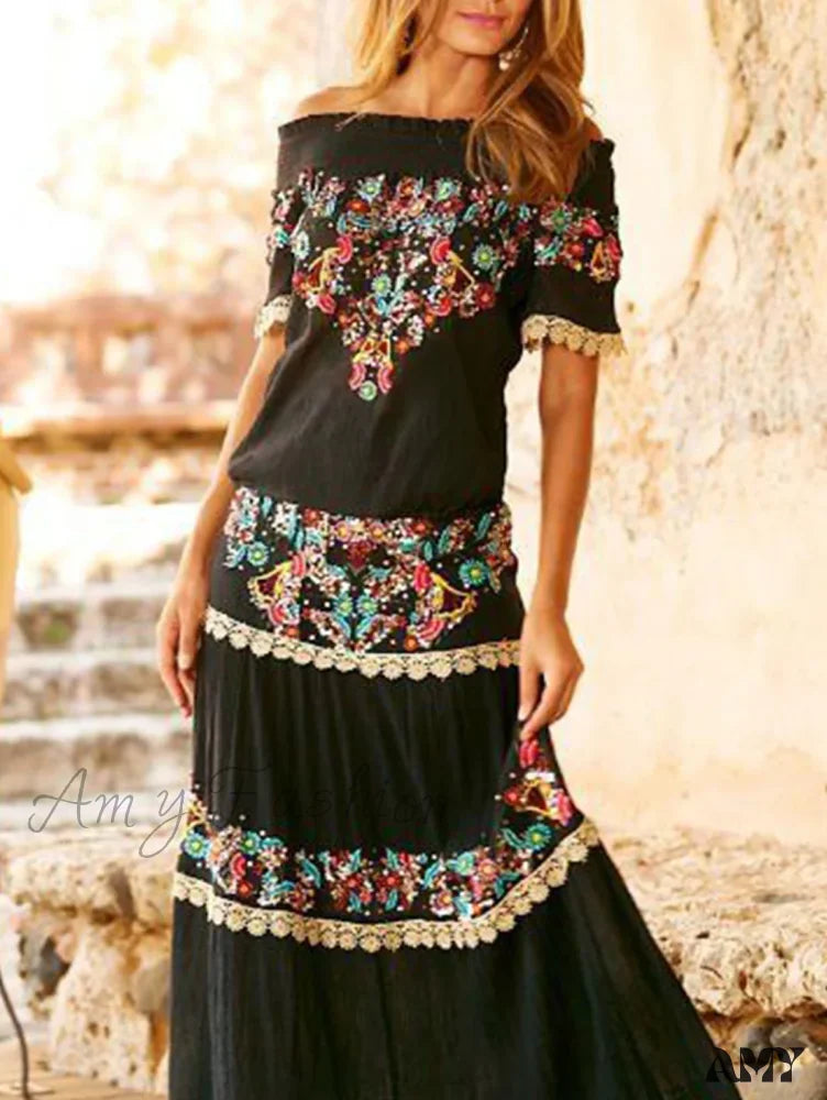 Amy Fashion - Summer New Elegant Wrapped Chest Long Bohemian Boho Dress