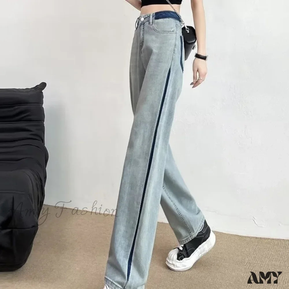 Amy Fashion - Summer Thin New Design Feels Loose Slim Straight Draping Floor Sweeping Wide Leg