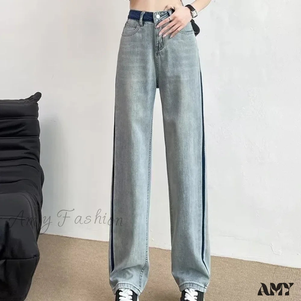 Amy Fashion - Summer Thin New Design Feels Loose Slim Straight Draping Floor Sweeping Wide Leg