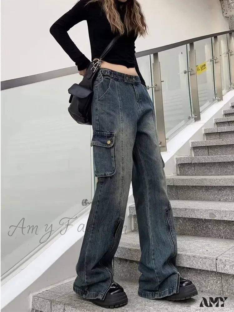 Amy Fashion - Summer Thin Style New High Waisted Skinny Horseshoe Small Flared Straight Leg Jean