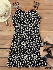 Amy Fashion - Summer Vintage Floral Daisy Print Sexy Boho Dress