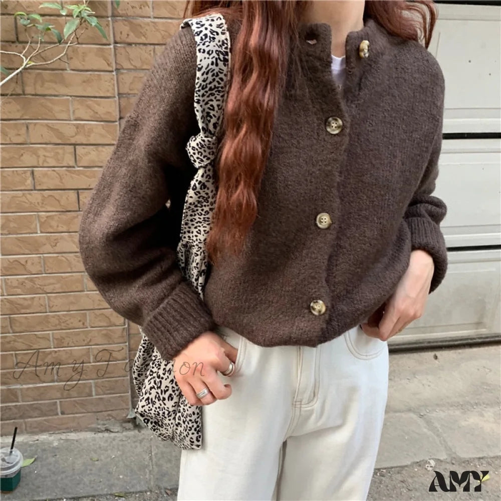 Amy Fashion - Sweaters Cardigans Warm Casual Arrival Solid Knitwear Loose Coat