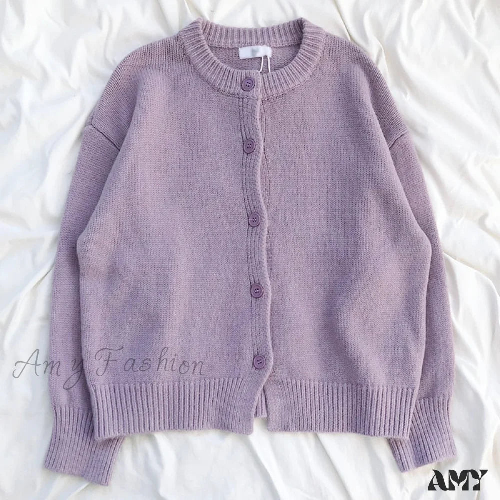 Amy Fashion - Sweaters Cardigans Warm Casual Arrival Solid Knitwear Loose Coat