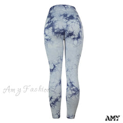 Amy Fashion - Tie Dye Sport Leggings Blue / S