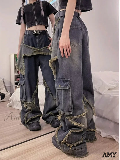 Amy Fashion - Unique Versatile Straight Leg High Waist Summer Loose Wide Vintage Style Women’s Jean