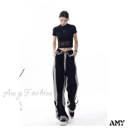 Amy Fashion - Vintage Harajuku Teenagers Y2K Aesthetic Clothing Autumn Baggy Jean