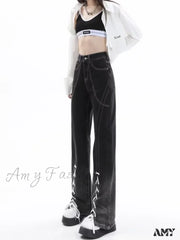 Amy Fashion - Vintage Harajuku Women Clothes For Teenagers Y2K Aesthetic Clothing Autumn Baggy Jean