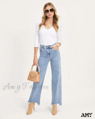 Amy Fashion - Vintage High Straight Korean Denim Jean