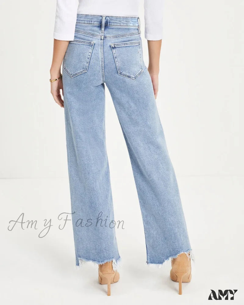 Amy Fashion - Vintage High Straight Korean Denim Jean