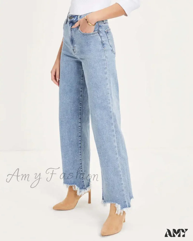 Amy Fashion - Vintage High Straight Korean Denim Jean