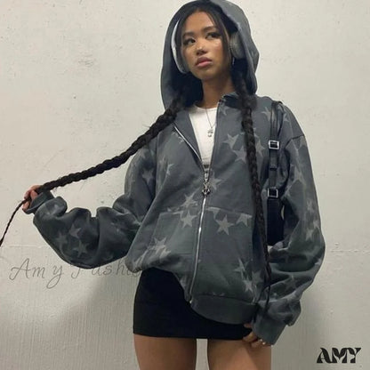 Amy Fashion - Vintage Star Graphic Hoodies